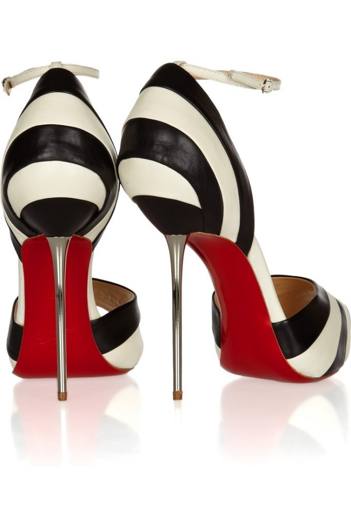 Christian Louboutin Black And White Striped Heels Event Planning And